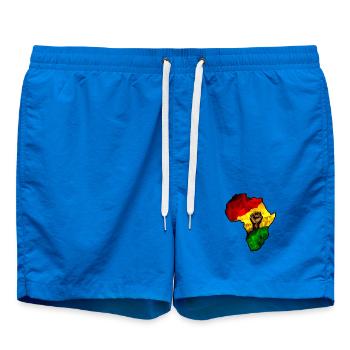 Geometrische Afrika Faust Flagge - Badeshorts - Cobalt blue - Vorne - AI Model Male 185 light (185cm)