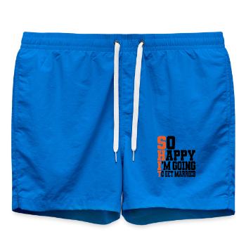 Drôle d’enterrement de vie de garçon Fiançailles Mariage Marié - Short de bain - cobalt blue - Devant - AI Model Male 185 light (185cm)