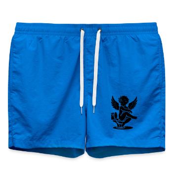 Humorvoller Engel:Himmlischer Spaß für Zuhause - Badeshorts - Cobalt blue - Vorne