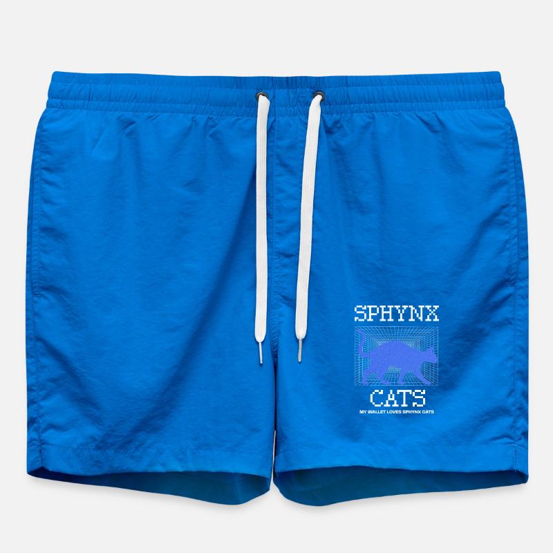 Chat Sphynx sans poils drôle - Short de bain - cobalt blue
