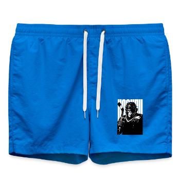 Bold Hockey Monkey  - Swim Trunks - cobalt blue - Front