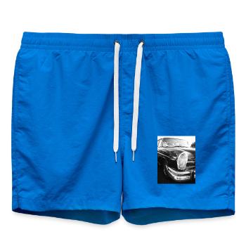 Automobile vintage en noir et blanc - Short de bain - cobalt blue - Devant