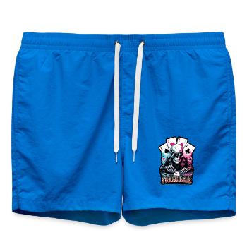 Poker Skull Neon Look - Swim Trunks - cobalt blue - Front