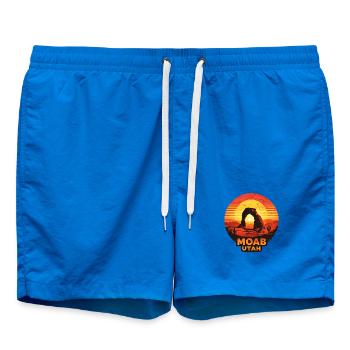 Motif du coucher de soleil dans les déserts de Moab Utah - Short de bain - cobalt blue - Devant - AI Model Male 185 light (185cm)
