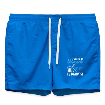 Genitiv Dativ Grammatik - Badeshorts - Cobalt blue - Vorne - AI Model Male 185 light (185cm)