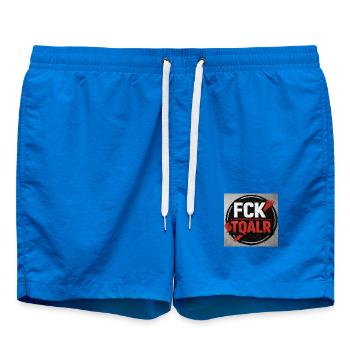 Graffiti Typo Contrast - Swim Trunks - cobalt blue - Front - AI Model Male 185 light (185cm)