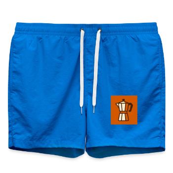 Espresso Maker Coffee Logo - Swim Trunks - cobalt blue - Front - AI Model Male 185 light (185cm)