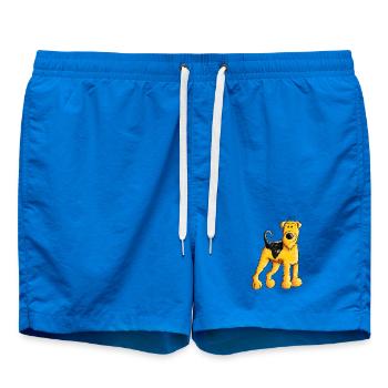 Happy Airedale Terrier - Comic - Hund - Dog - Fun - Badeshorts - Cobalt blue - Vorne