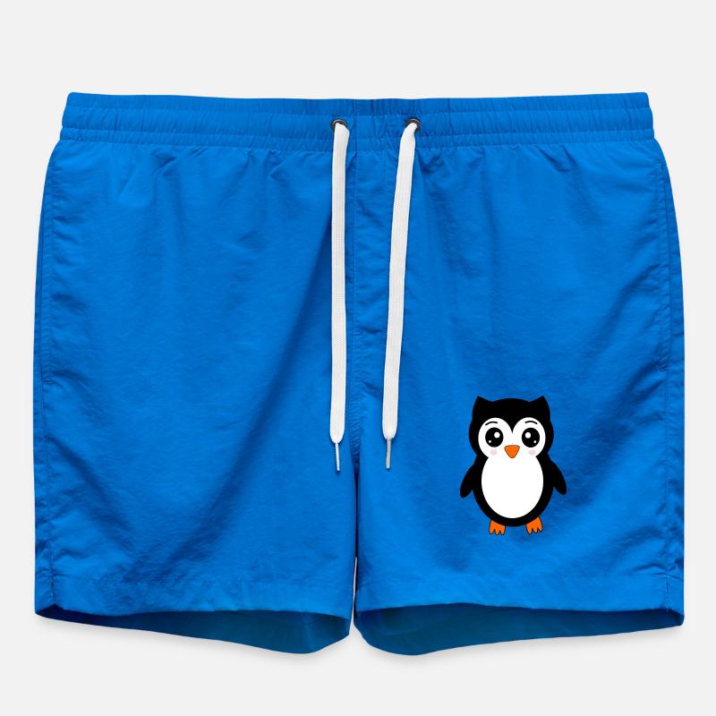 Eule schwarz Vogel Vögelchen Tiere Geschenk - Badeshorts - Cobalt blue