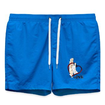 Pfotenliebe - weißes Pfötchen - Badeshorts - Cobalt blue - Vorne