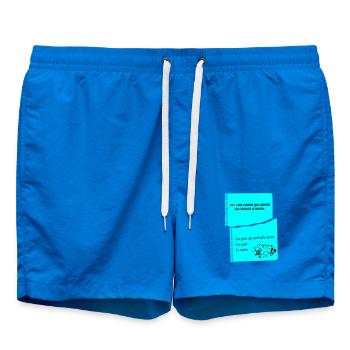 Humorous Quote Mornings of a Grumpy Man - Swim Trunks - cobalt blue - Front