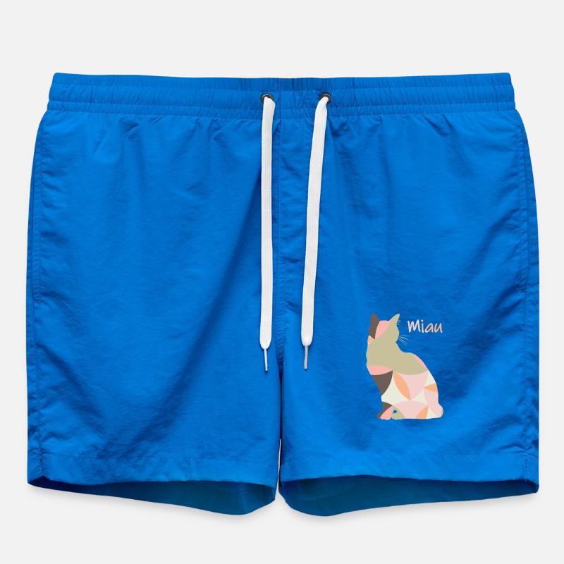 Miaou - Chat - Abstrait - Short de bain - cobalt blue