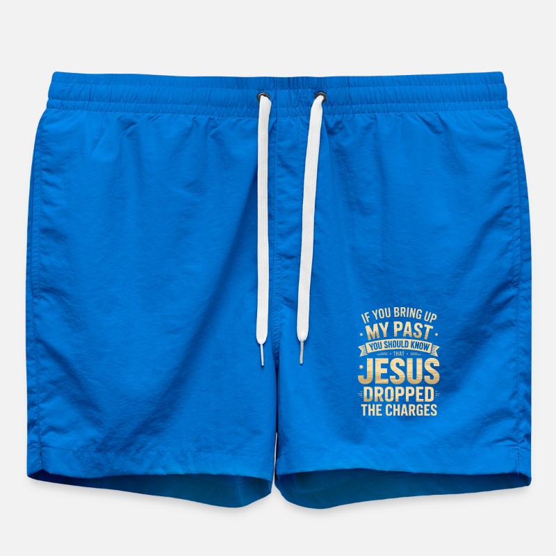 Jesus Dropped the Charges Tee - Swim Trunks - cobalt blue