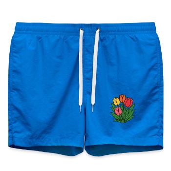 Floraison de la parcelle de tulipes - Short de bain - cobalt blue - Devant - AI Model Male 185 light (185cm)