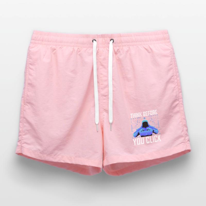 Hacker Hacking Programmer Linux Cybersecurity Data Swim Trunks