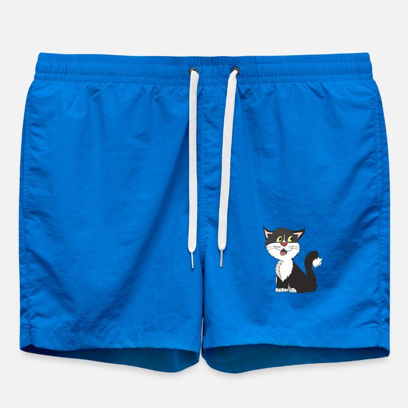 chat noir blanc - Short de bain - cobalt blue