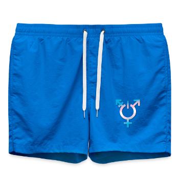 transgenre flagge trans LBGTQ queer ON coming out - Short de bain - cobalt blue - Devant - AI Model Male 185 light (185cm)