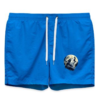 Le loup hurle à la pleine lune - Short de bain - cobalt blue - Devant - AI Model Male 185 light (185cm)