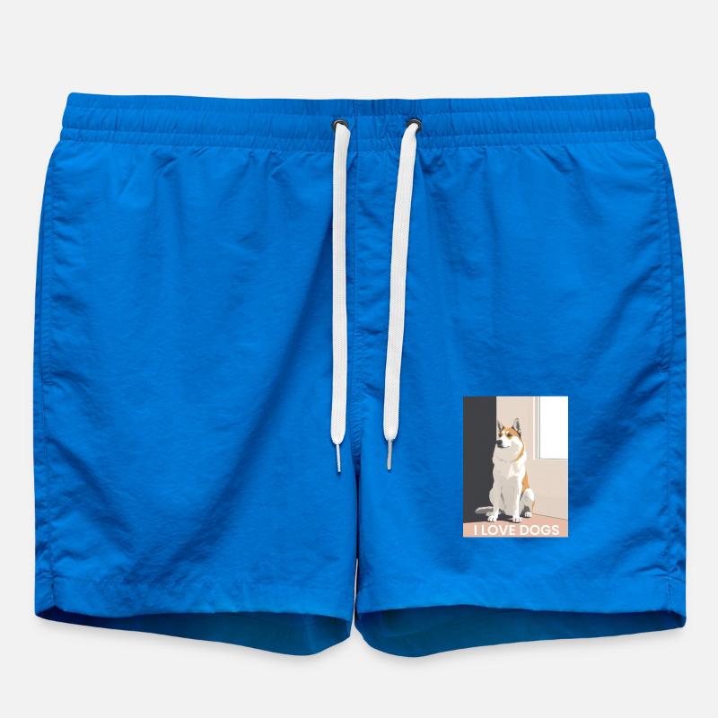 Illustration de chien mignon avec texte - Short de bain - cobalt blue