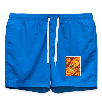 Sonde spatiale psychédélique dans un univers rétro - Short de bain - cobalt blue - Devant