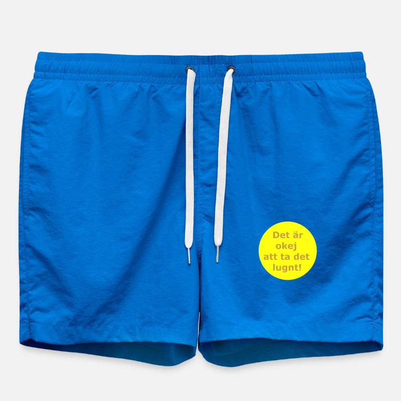 It's okay to take it easy! (Yellow circle) - Swim Trunks - cobalt blue