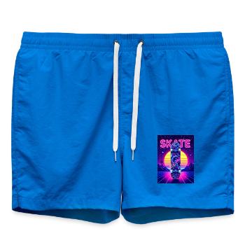 Skate Neon Tower – Retro 80er Street Style - Badeshorts - Cobalt blue - Vorne
