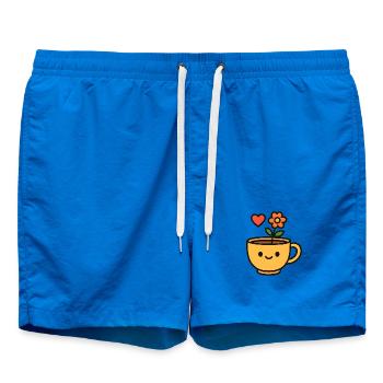 Blütenbecher Lächelnde Tasse - Badeshorts - Cobalt blue - Vorne - AI Model Male 185 light (185cm)