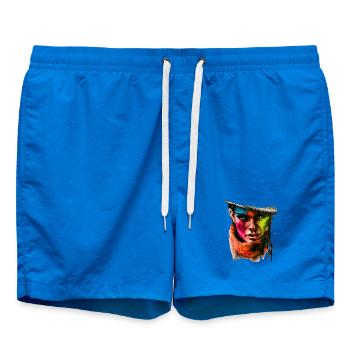 Color portrait with bright stripes - Swim Trunks - cobalt blue - Front