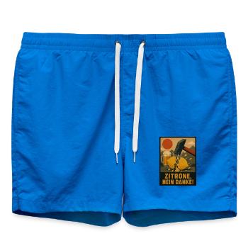 Zitrone? Nein Danke! -  No Radler - Badeshorts - Cobalt blue - Vorne - AI Model Male 185 light (185cm)