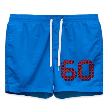 60. 60 ANS. 60e ANNIVERSAIRE. ANNIVERSAIRE 60 ANS. - Short de bain - cobalt blue - Devant