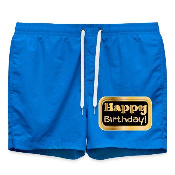 HAPPY BIRTHDAY WISHES - CONGRATULATIONS - Swim Trunks - cobalt blue - Front