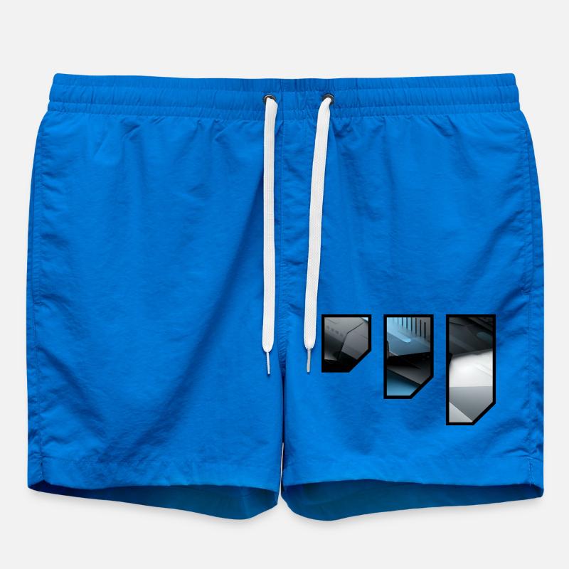 Futuristic Techno Abstract Pattern - Swim Trunks - cobalt blue