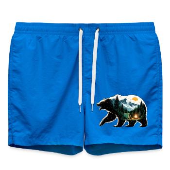Bären-Abenteuer: Bergcamping - Badeshorts - Cobalt blue - Vorne