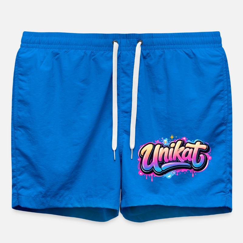 Unique Graffiti Neon - Swim Trunks - cobalt blue