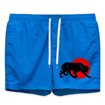 Panthère noire sur cercle rouge - Swim Trunks - cobalt blue - Front