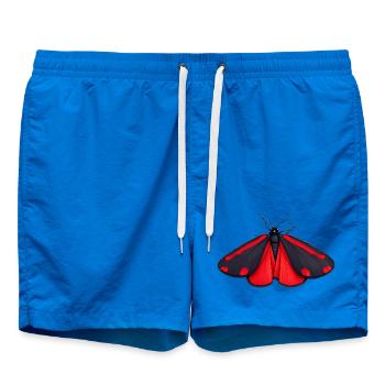 Cinnabar Moth Tyria jacobaeae Cartoon Style  - Swim Trunks - cobalt blue - Front - AI Model Male 185 light (185cm)
