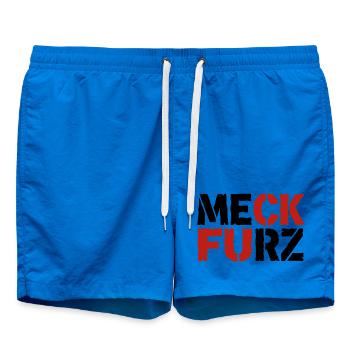 Meck Furz | Merz - nicht mein Kanzler - Badeshorts - Cobalt blue - Vorne - AI Model Male 185 light (185cm)