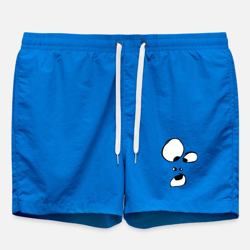 Powerful! Face Ghost Ghost Halloween Comic - Swim Trunks - cobalt blue