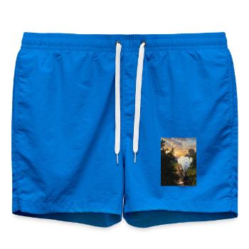 Sunset Steam Locomotive - Swim Trunks - cobalt blue - Front