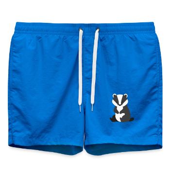 Style minimaliste de blaireau assis mignon - Short de bain - cobalt blue - Devant - AI Model Male 185 light (185cm)