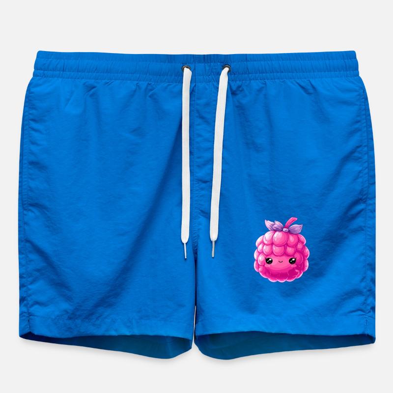 Kawaii Raspberry Cuddle Character - Swim Trunks - cobalt blue