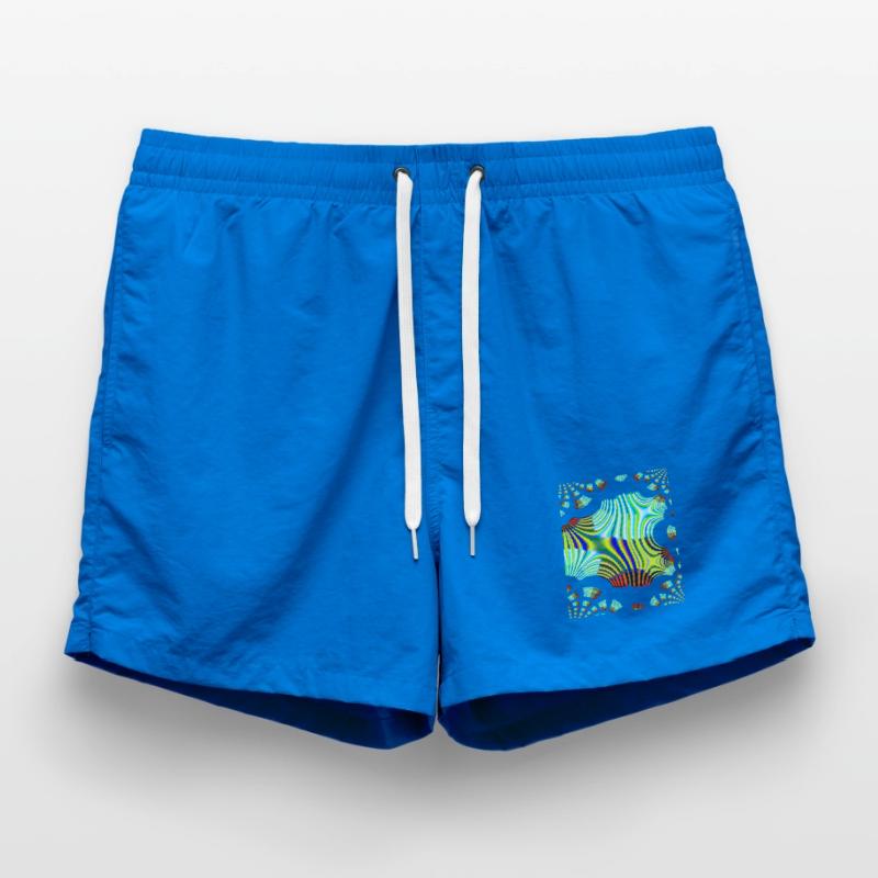 Psychedelic Neon Waves Pattern Swim Trunks