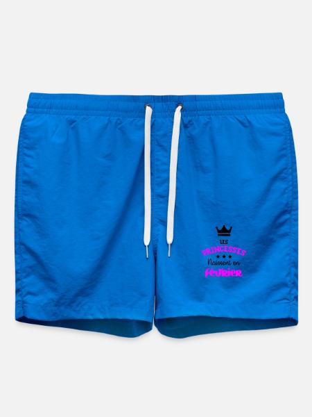 Prinsessa född i februari Födelsedagspresent - Badshorts - cobalt blue