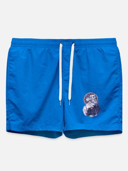 Kitsune Japanischer Fuchs Geist Nachthimmel Japan - Badeshorts - Cobalt blue