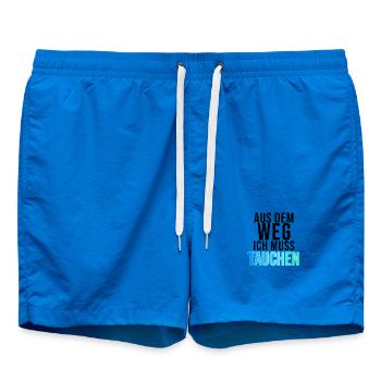 TAUCHEN Neon Schriftzug - Badeshorts - Cobalt blue - Vorne - AI Model Male 185 light (185cm)