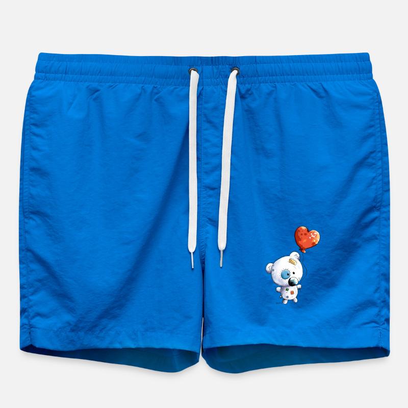 Mignon ours blanc avec un ballon - Short de bain - cobalt blue