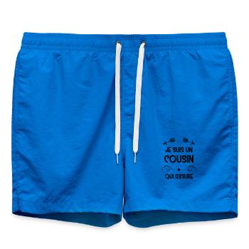 Oncle / Tante / Cousin / Cousine - Short de bain - cobalt blue - Devant - AI Model Male 185 light (185cm)