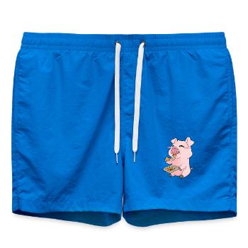 Schwein Pizza Kawaii süß - Badeshorts - Cobalt blue - Vorne - AI Model Male 185 light (185cm)