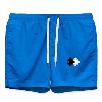 Puzzle Schwarz Weiß - Badeshorts - Cobalt blue - Vorne - AI Model Male 185 light (185cm)
