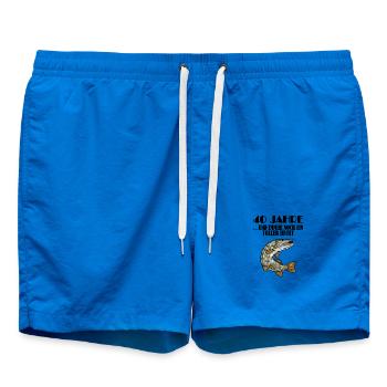 40. Geburtstag Angler Lustiger Spruch - 40 Jahre - Badeshorts - Cobalt blue - Vorne - AI Model Male 185 light (185cm)